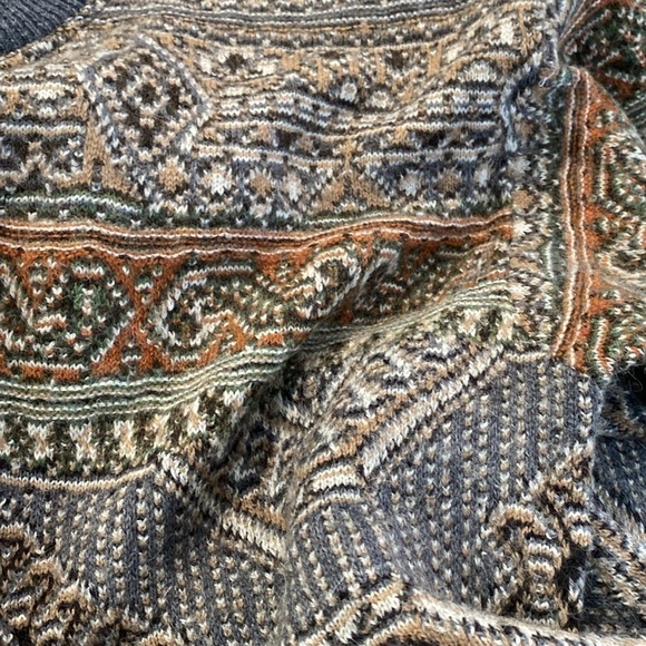 BOTTO Italian wool alpaca blend multi color long sleeve sweater XL - Picture 14 of 15